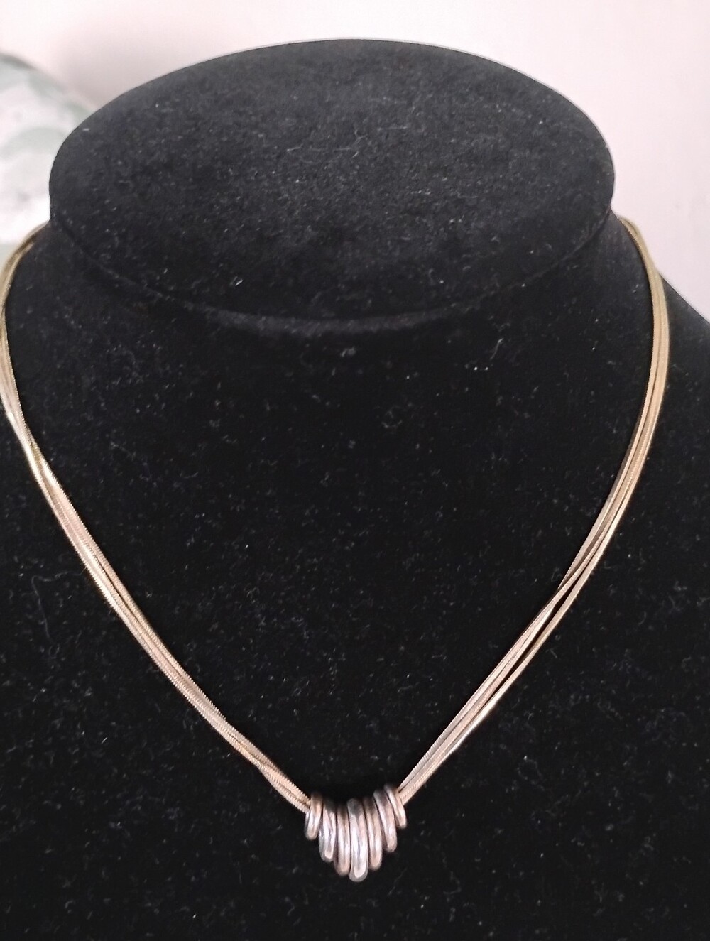 Elegant Gold-Tone Multi-Strand Necklace with Ring Accent - Women Jewelry
